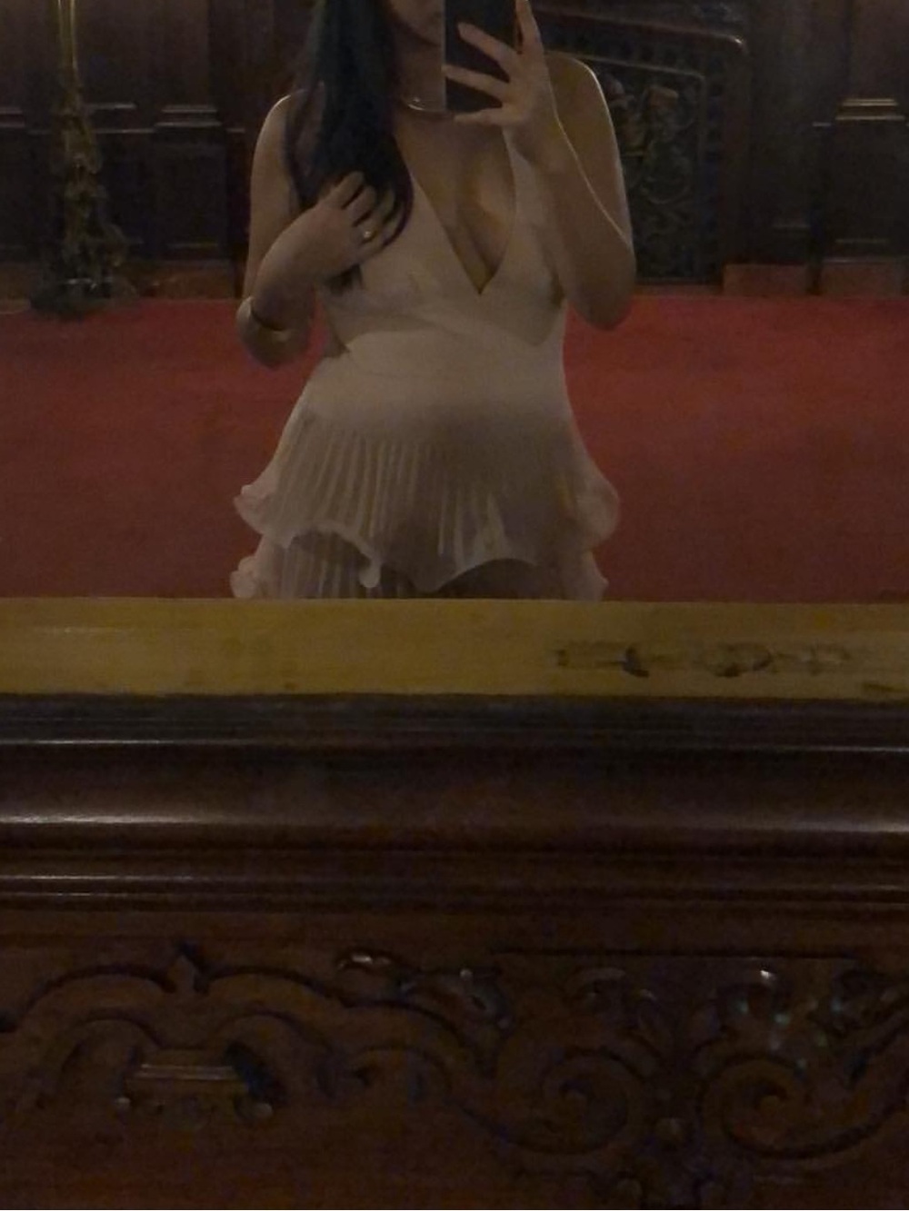 BCBGMaxAzria Nude Blush Halter Ruffle Pleated Mini Dress - Picture 4 of 7